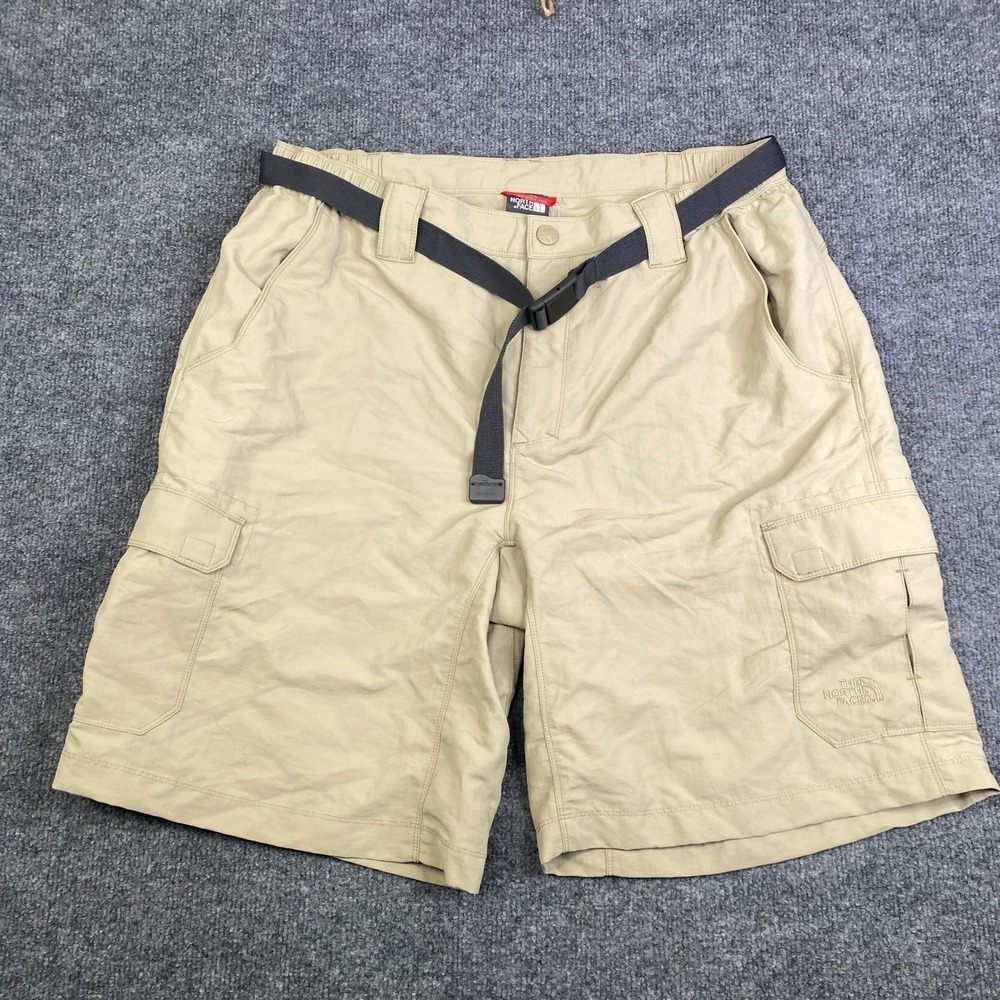 The North Face Paramount Peak Cargo Shorts Dune Beige Mens Large AJFF254 UPF 30
